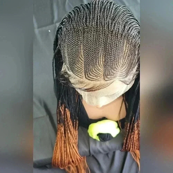 Braided Wig: 100% handmade long ombre  350/ black wig Human-Synthetic NWT - Picture 3 of 17